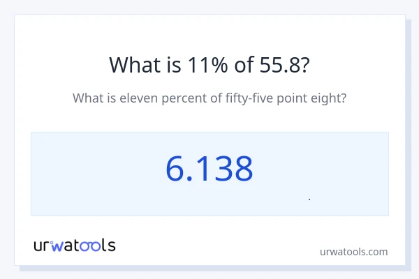11% از 55.8 چقدر است؟