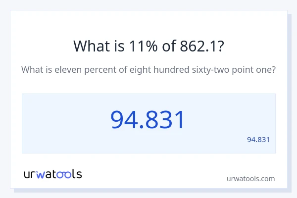 מה זה 11% מתוך 862.1?
