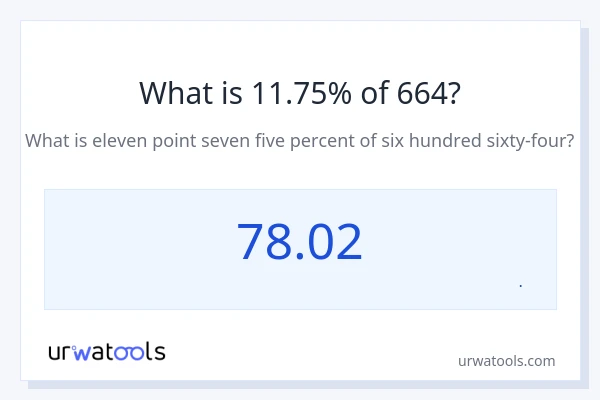 11.75% از 664 چقدر است؟