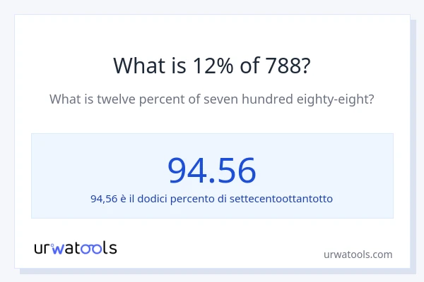 Qual è il 12% di 788?