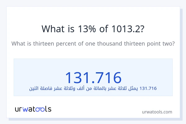 ما هي نسبة 13% من 1013.2؟