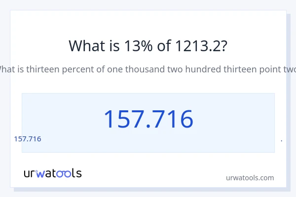 1213.2 లో 13% ఎంత?