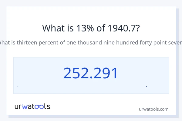 13% از 1940.7 چقدر است؟
