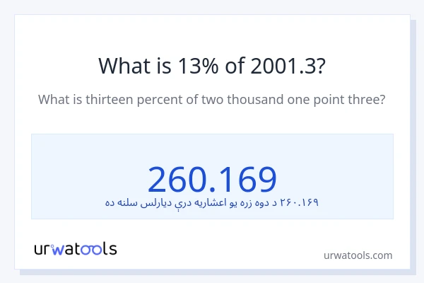 د 2001.3 13٪ څومره دی؟