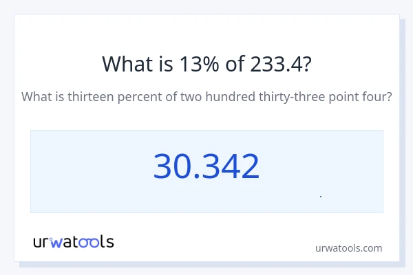 13% از 233.4 چقدر است؟