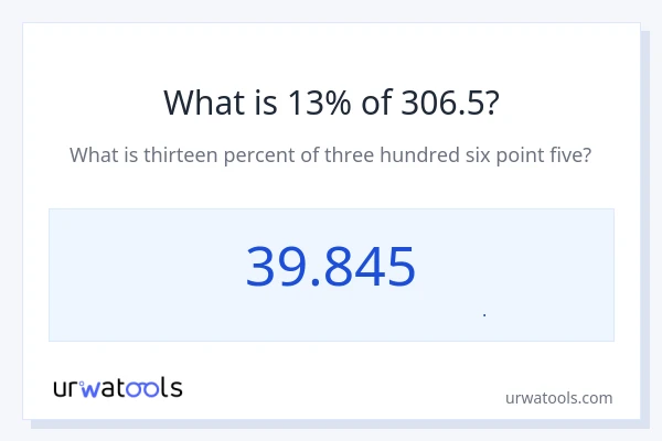 13% از 306.5 چقدر است؟