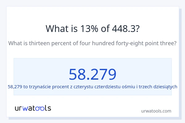 Ile wynosi 13% z 448.3?