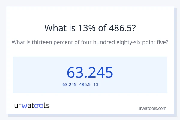 486.5の13%は何ですか?