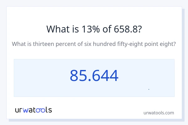 13% از 658.8 چقدر است؟