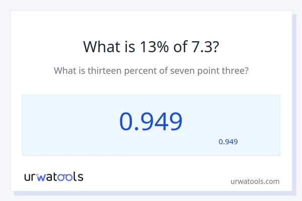 מה זה 13% מתוך 7.3?