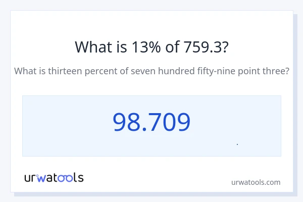 13% از 759.3 چقدر است؟