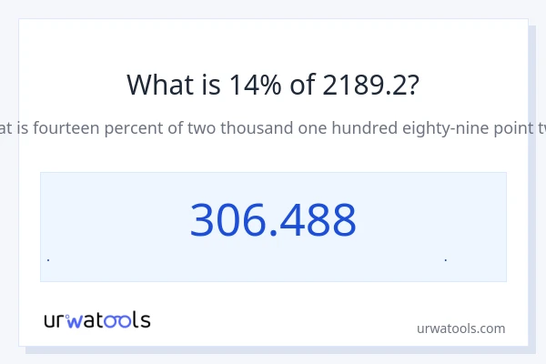 14% از 2189.2 چقدر است؟