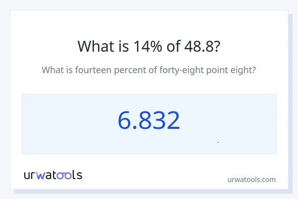 14% از 48.8 چقدر است؟