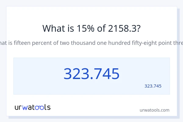 2158.3 کا 15% کیا ہے؟