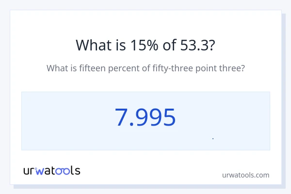 15% از 53.3 چقدر است؟