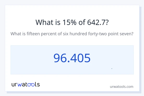 15% از 642.7 چقدر است؟
