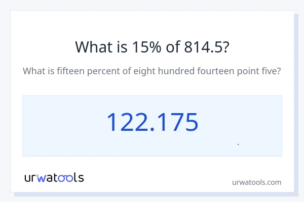 15% از 814.5 چقدر است؟