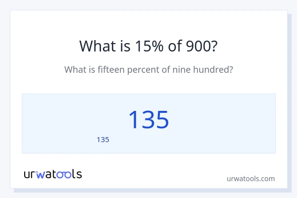15% ของ 900 คือเท่าไร?