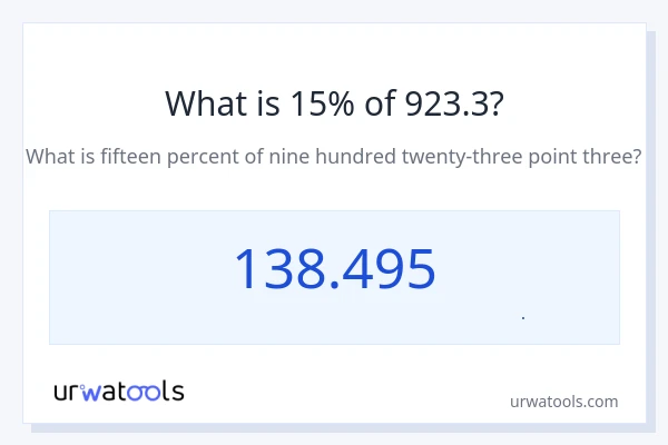 15% از 923.3 چقدر است؟