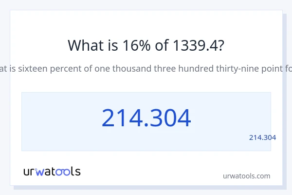 מה זה 16% מתוך 1339.4?