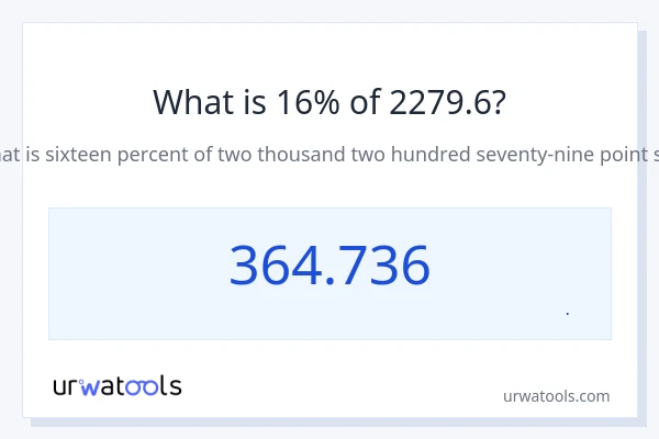 16% از 2279.6 چقدر است؟