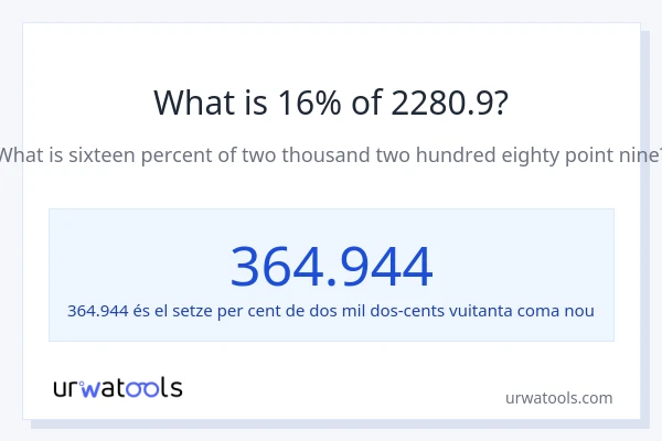 Quin és l'16% de 2280.9?
