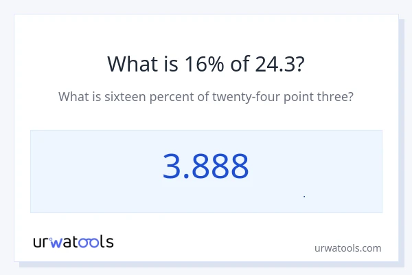 16% از 24.3 چقدر است؟