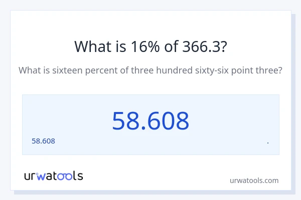366.3 లో 16% ఎంత?