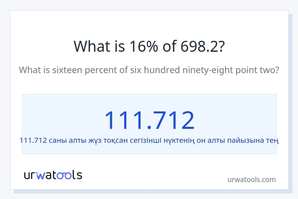 698.2-нің 16%-ы қандай?