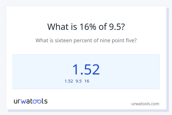 9.5の16%は何ですか?