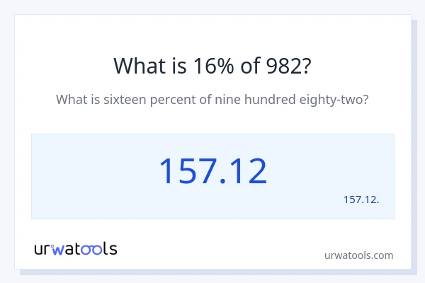 982 യുടെ 16% എന്താണ്?