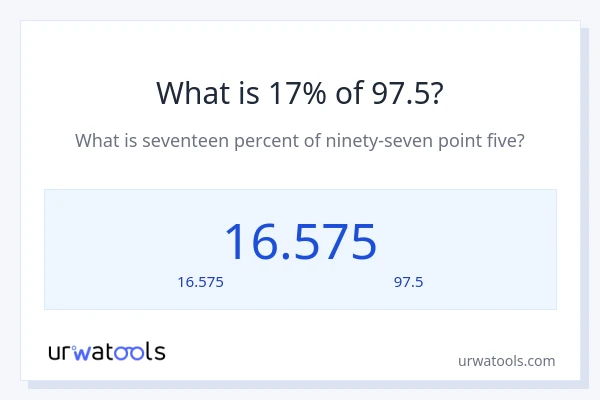 17% ของ 97.5 คือเท่าไร?