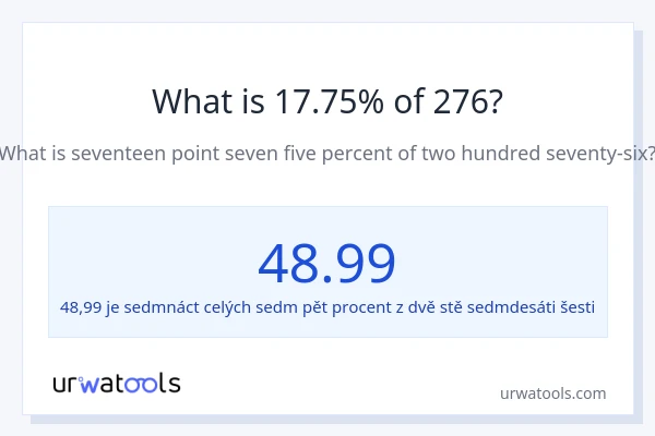 Kolik je 17.75 % z 276?
