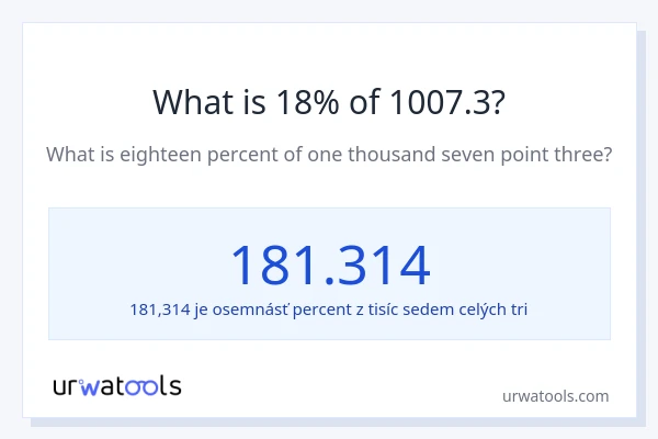 Čo je 18 % z 1007.3?
