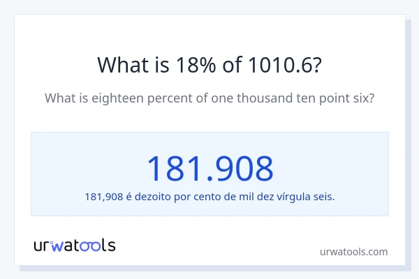 Qual é o valor de 18% de 1010.6?