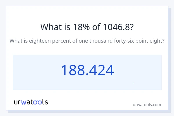 18% از 1046.8 چقدر است؟