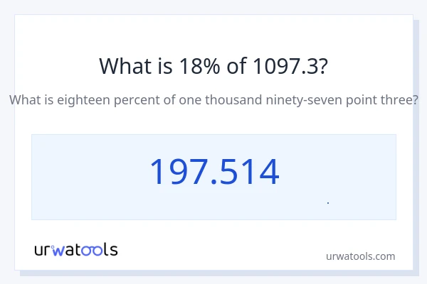 18% از 1097.3 چقدر است؟