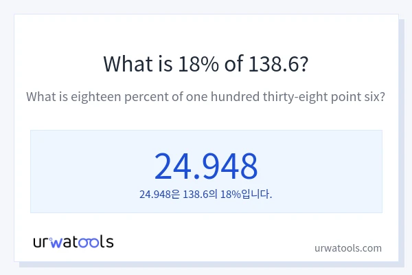 138.6의 18%는 얼마입니까?