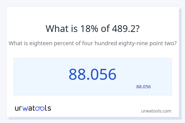 489.2 کا 18% کیا ہے؟