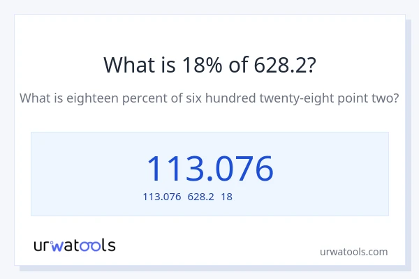 628.2の18%は何ですか?