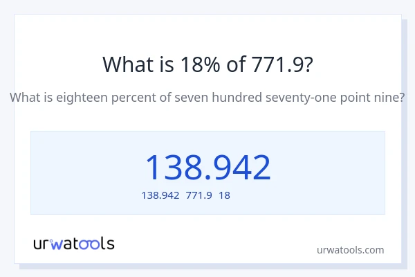 771.9の18%は何ですか?