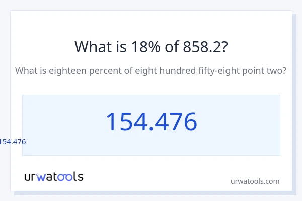 858.2 ರಲ್ಲಿ 18% ಎಂದರೇನು?