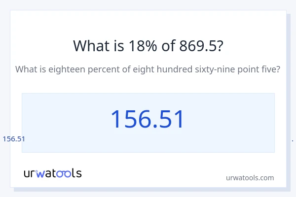 869.5 లో 18% ఎంత?