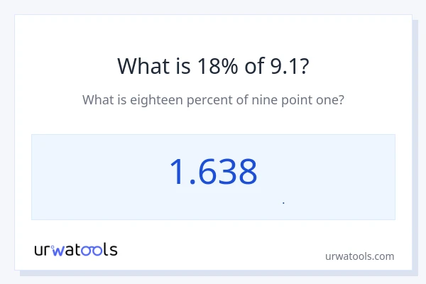 18% از 9.1 چقدر است؟