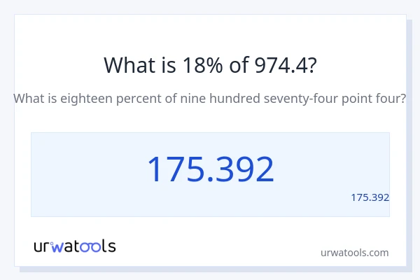 מה זה 18% מתוך 974.4?