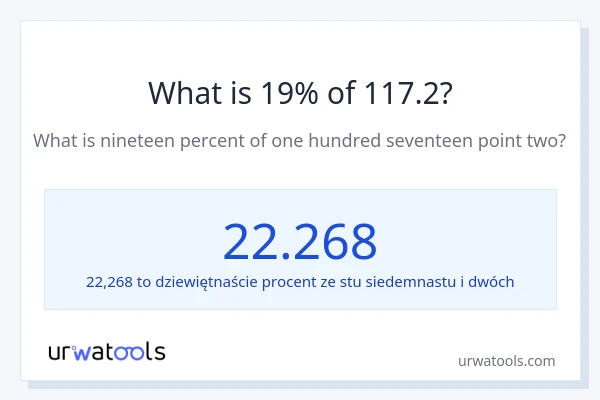 Ile wynosi 19% z 117.2?