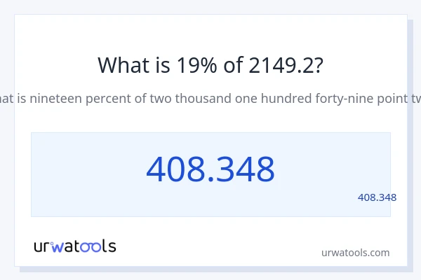 מה זה 19% מתוך 2149.2?