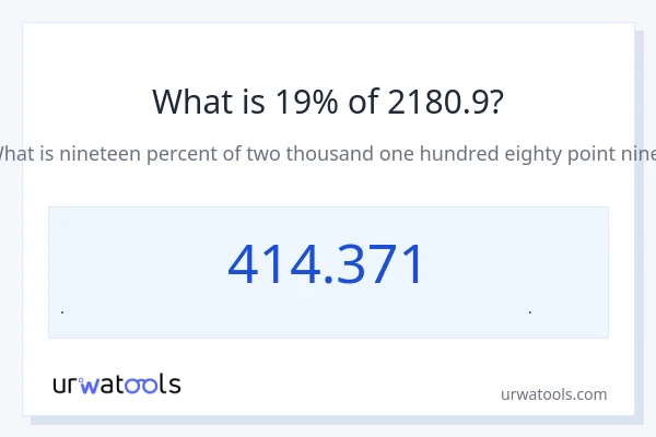 19% از 2180.9 چقدر است؟