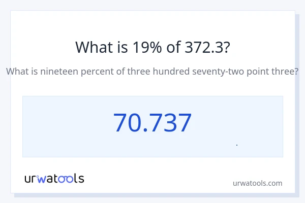 19% از 372.3 چقدر است؟