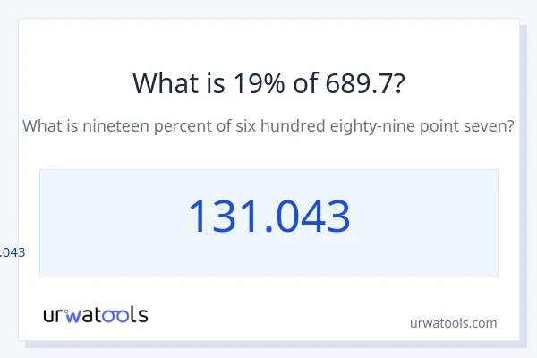 689.7 യുടെ 19% എന്താണ്?